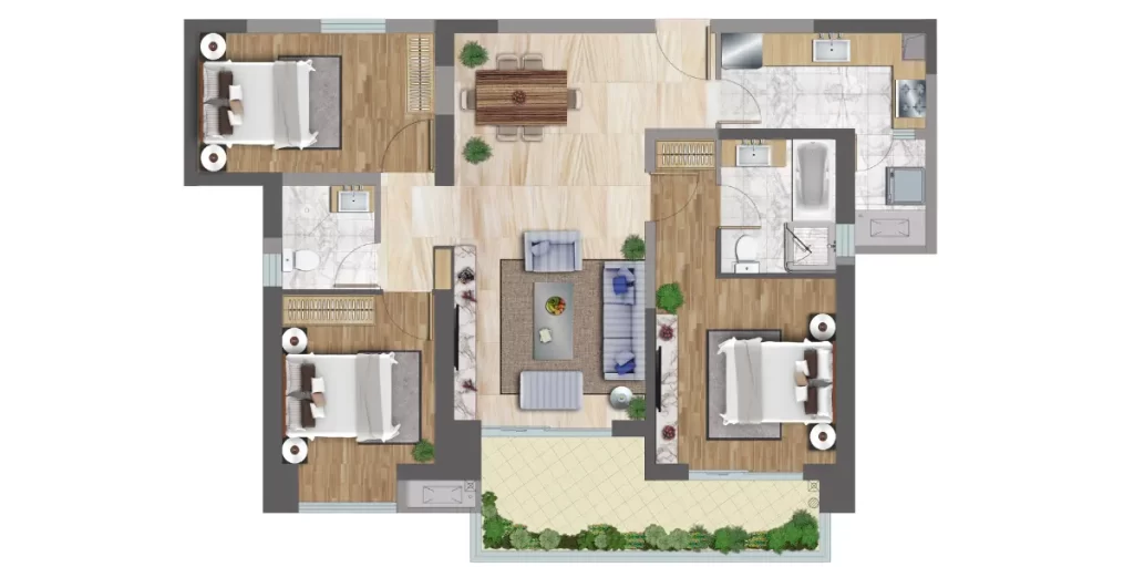 4 bedroom granny flat floor layout plan