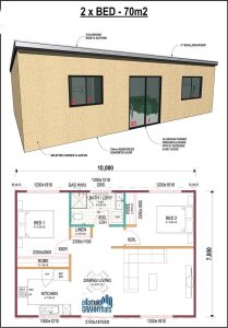 2 Bedroom 70m2 Design 3